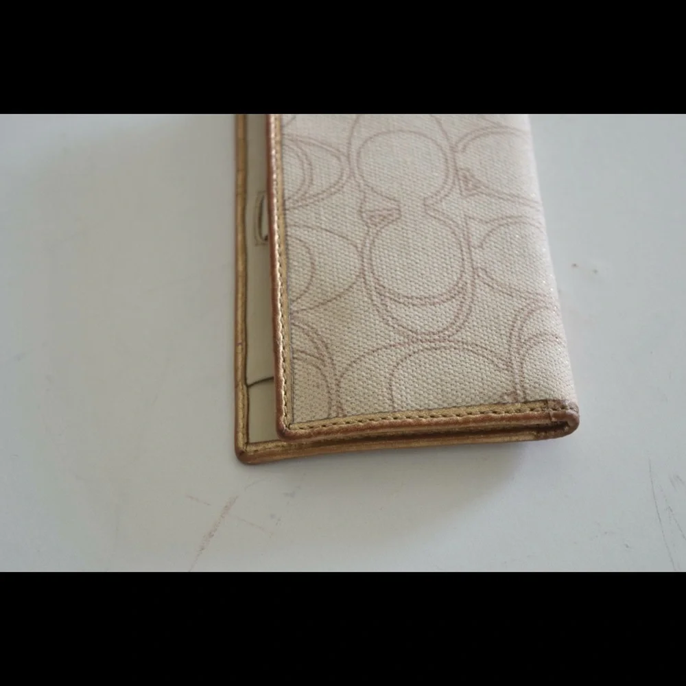 Coach signature logo check book cover